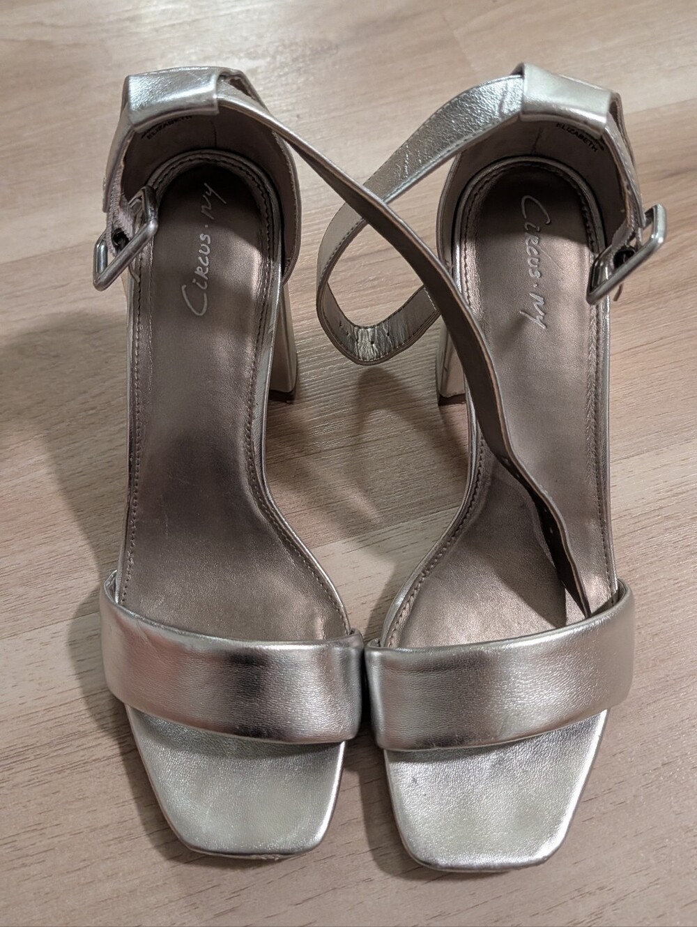 Circus by Sam Edelman Metallic Silver Block Heel Sandals